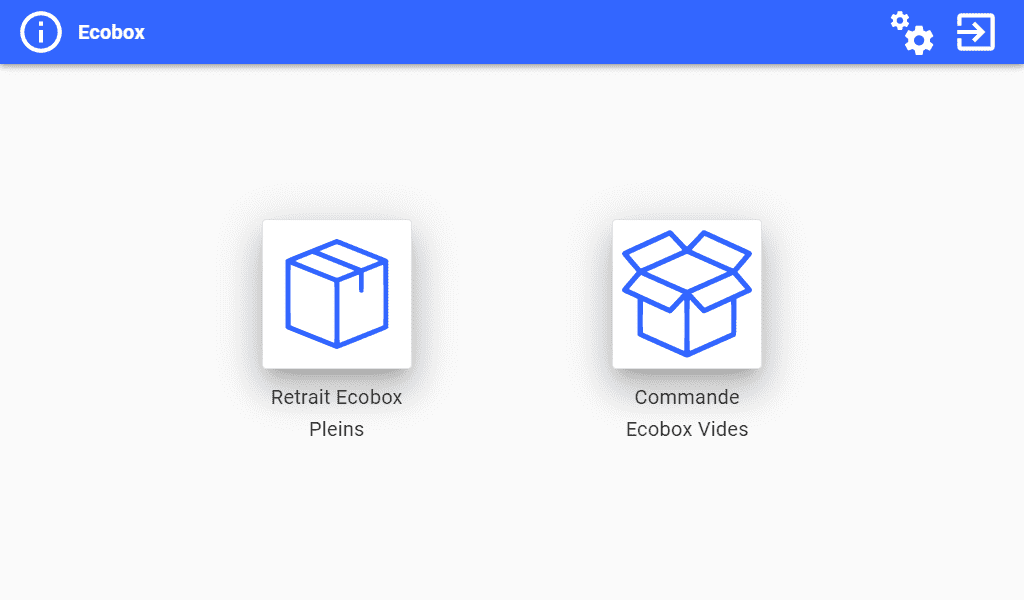 Ecran de configuration Ecobox retrait et commande